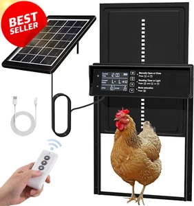 Solar Powered Auto Chicken Coop Door USB Charging 4Modes Timer Light Sensor LED - Picture 1 of 12