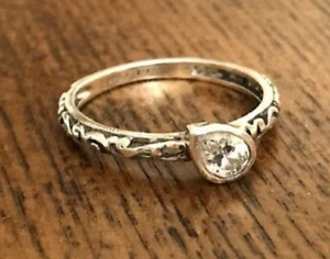 Silpada R2464 CZ Sterlingsilber Vorsteckring Größe 8 Zirkonia Belle Fleur  - Bild 1 von 12