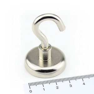 2 NEODYM POWER MAGNETHAKEN D32 mm NDFEB BIS 34 KG SUPER STARK MAGNET HAKEN - Bild 1 von 4