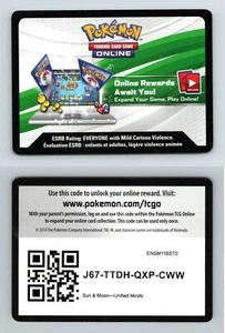 Booster Code #2 Sun & Moon Unified Minds Pokemon 2019 Online Code Card - Picture 1 of 1
