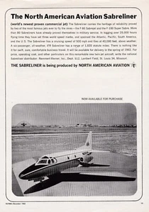 1962 North American Sabreliner Aircraft Ad 11/7/2024a - Picture 1 of 1