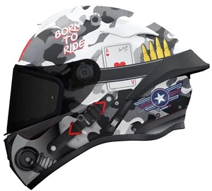 MT TARGO S PATTON FULL FACE ECE22.06 DOT MOTORCYCLE HELMET A0 MATTWHITE CAMO - Picture 1 of 9