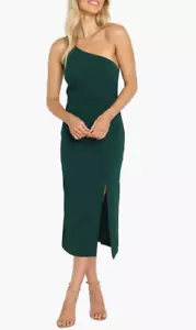 Neu mit Etikett Petal & Pup Xiomar One-Shoulder-Midikleid smaragdgrün Damen 2 - Bild 1 von 4