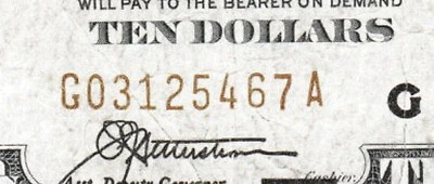 1929 $10 National Currency CHICAGO Brown Seal Mixed Ladder S/N 03125467 - Image 1 of 4