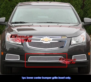 Fits 2011-2014 Chevy Cruze Bumper Stainless Chrome Mesh Grille Insert - Picture 1 of 2