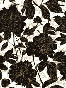 17.3"x118" Floral Peel and Stick Wallpaper Brown and Gold Floral Contact Paper - Picture 1 of 8