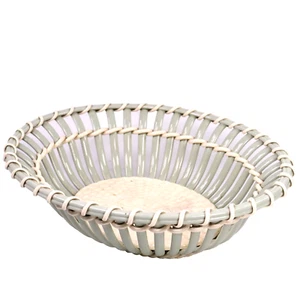 Wedgwood Caneware Chestnut Basket Creamware Teal Glaze w26cm 19th Century - Picture 1 of 17