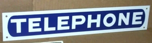 TELEPHONE ------ Long Narrow ----- 3" Tall X 17" Long ----- TIN METAL SIGN ----- - Picture 1 of 12