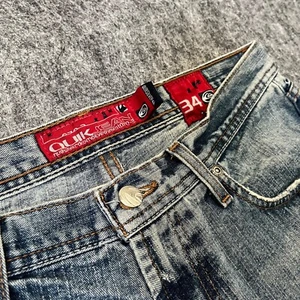 Vintage Quicksilver Jeans 34x32 Light Wash Denim Baggy Relaxed Surf 90s Y2K - Picture 1 of 13