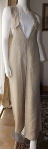 Damen tragen Sarah Pacini Sommer 100 % Leinen Wüstenfarbe Sprunganzug Größe 1 SP 7692 - Bild 1 von 4