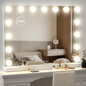 15 LED Hollywood Schminkspiegel mit Beleuchtung 58x46cm Kosmetikspiegel Dimmbar - Bild 1 von 10