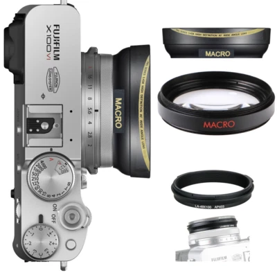 ULTRA WIDE LENS + MACRO LENS + ADAPTER RING FOR FUJIFILM X100VI Digital Camera - Image 1 of 4