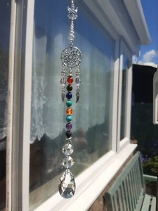 7 Chakra & lava stone Dreamcatcher Guardian angel. Hand made agate stones. - Picture 1 of 5