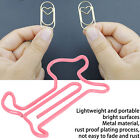 (Pink)Cute Paper Clips Bright Surface Practical Metal Paper Clips 100PCS Anti