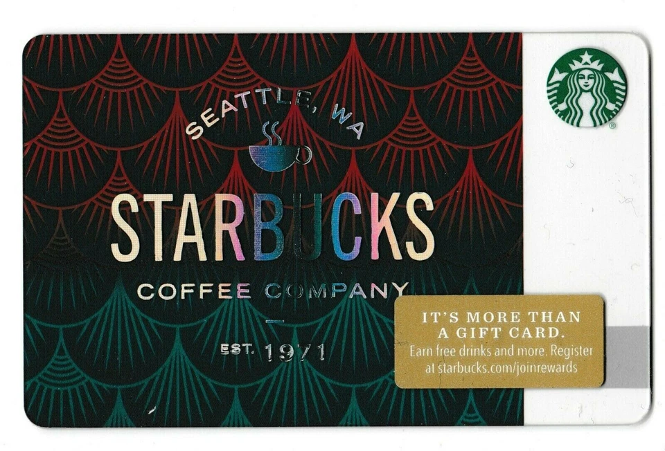 Starbucks collectible gift card no value mint #177 Seattle WA Red Green - Image 1 of 1
