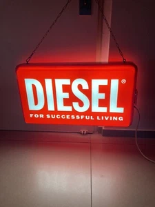 vintage lightbox signs DIESEL Fashion light up Double side Store Display bar pub - Picture 1 of 17