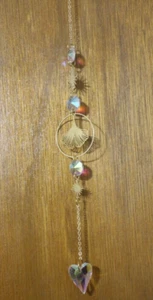 Suncatcher Crystal Light Prism Heart Sun Leaf Gold Star Brass 18" Garden Window - Picture 1 of 5