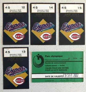 29th of Sept. 2002 Montreal Expos Lot of 4 Lodge tickets stubs + parking voucher - Picture 1 of 1