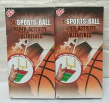 24 Sports BALL Paper Activity Valentine's Day Cards