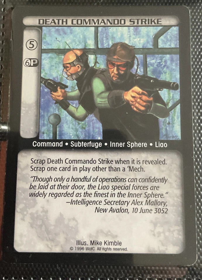Battletech Card Death Commando Strike - Rare - Ungraded Limited - CCG - Image 1 of 1