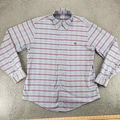 Brooks Brothers Shirt Mens Large Blue Plaid American Supima USA Red Fleece Polo - Image 1 of 4