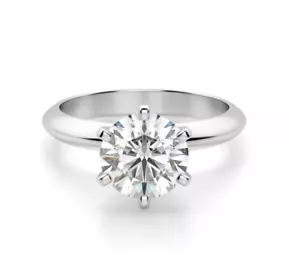 3/4CT Diamond Engagement Ring 14K Gold Natural GIA Certified Round Cut Brilliant - Picture 1 of 8