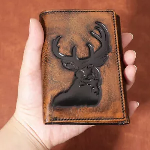 RFID Blocking Men's Full-Grain Leather Wallet with Credit Card Slots Billfold - Picture 1 of 5