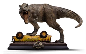 JURASSIC PARK T-Rex Attack Icons Iron Studios Statue Dinosauria 1993 Movie! - Imagen 1 de 6