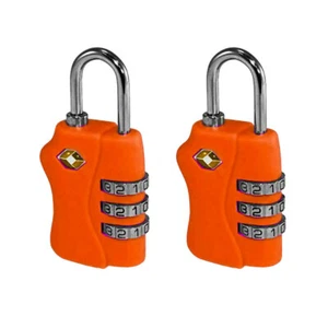 2x Tosca TSA Approved Luggage Bag Security Combination Safety Lock - Orange - Picture 1 of 2