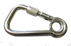 6Mm Stainless Steel Marine Assymetric Carbine Hook With Eyelet + Screw Nut Rope