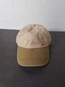 Vintage Baseball Cap Falcon Headwear Ivory/Khaki Denim Hat Leather Strap NOS - Picture 1 of 7