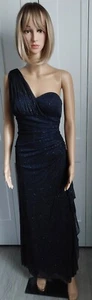 BLONDIE NITES NAVY BLUE WITH GOLD SPARKLE GOWN FORMAL/BRIDAL/PROM/EVEING SIZE 5 - Picture 1 of 11