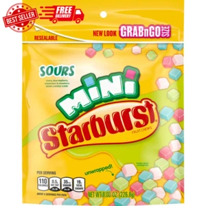 STARBURST Minis Sours Candy bag, 8.0 Ounce Pack of 8 FREE SHIPPING - Picture 1 of 12