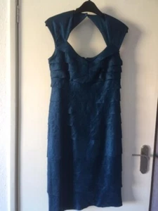 London Times dress. Brand new with tags. Ruffle layered sheath dress. Dark Teal - Picture 1 of 3