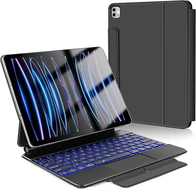 Magnetic Backlit iPad Pro 12.9" Case w/K.board T.pad 2022-6th/2021-5th/2020 - Image 1 of 4