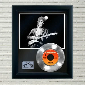 Bob Dylan "Tangled Up In Blue" Framed 45 Silver Record Display - Picture 1 of 3