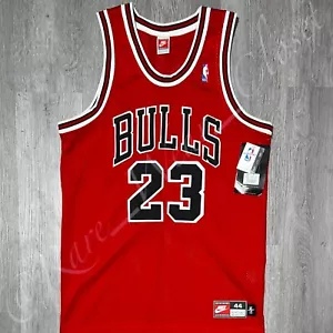 New NWT Nike Authentic MICHAEL JORDAN #23 Chicago Bulls Red Jersey 44 Large L - Picture 1 of 7