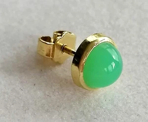 Gold Ohrstecker Gelbgold 585 14K mit elegante Chrysopras, Einzelstück, Top  - Bild 1 von 8