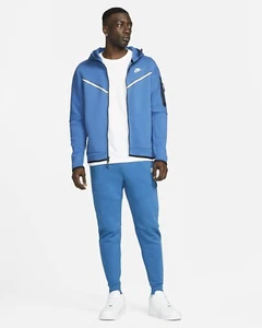 Nike Sportwear Tech Fleece Windrunner Tracksuit Sz L Dark Marina Blue/LT P31 - Picture 1 of 12