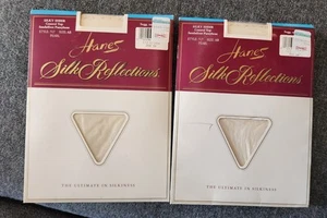 NEW 2 Pr Hanes Silk Reflections Silky Sheer Control Top Pantyhose Pearl SZ AB - Picture 1 of 3