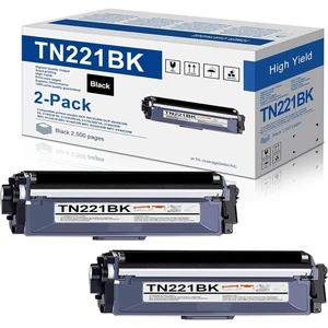 Repuesto de tóner láser para Brother TN221/TN221BK (Negro, paquete de 2) - Imagen 1 de 7