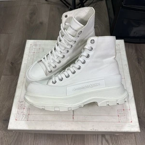 Alexander McQueen Blanco Tread Slick Boot Zapatos Talla 39 EU (Mujeres 8, Hombres 6) - Imagen 1 de 12
