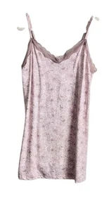 Thalia Sodie Nightgown Teddy Med Pink Lace Trim Floral - Picture 1 of 5