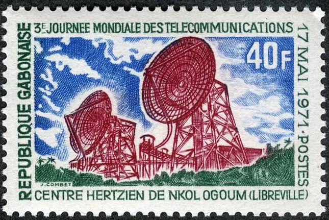 加蓬 1971 年电信日全新邮票 (SC# 276) — 第 1/1 张图片