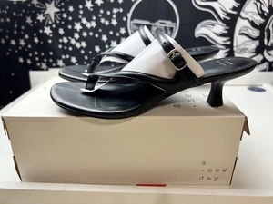 Scarpe con tacco A New Day Sayler donna taglia 8 nere tacco a gattino sandalo cinturino fibbia - Foto 1 di 6