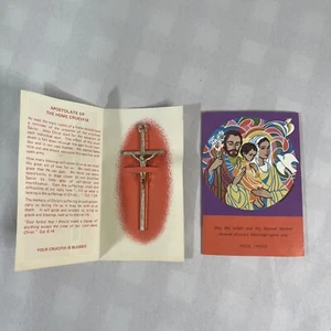Vintage Cross Crucifix Society of Divine Saviors Salvatorians & Prayer Booklet - Picture 1 of 12