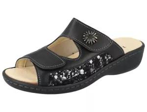 Zapatillas mujer LONGO elásticas negras plateadas cuero textil - Imagen 1 de 1