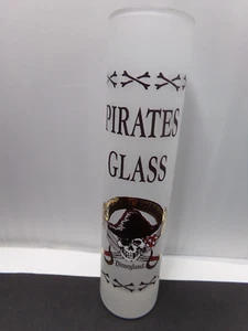 Disneyland Frosted Pirates Of The Caribbean Tall Shot Glass-Skull/Cross Bones - Picture 1 of 4