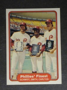 1982 Fleer Phillies Finest #641 (Schmidt / Carlton) NM/MT or Better 001