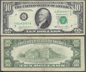 Vintage 1981 US $10 Ten Dollar Bill (Chicago, IL Federal Reserve Banknote) - Picture 1 of 5
